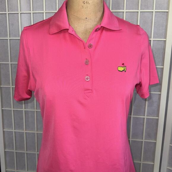 Magnolia Lane Tech Masters Solid Pink Preppy Designer Athletic Polo Golf Shirt - Picture 2 of 15